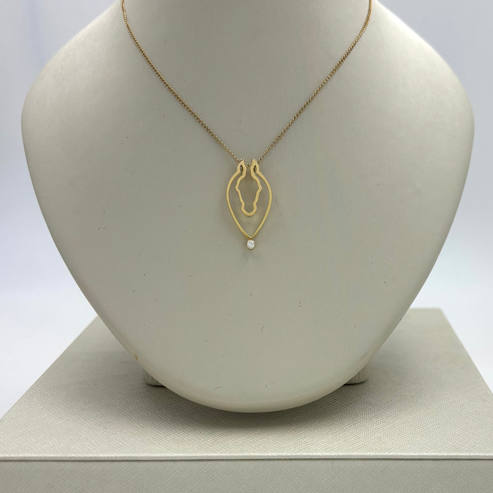 Equestrian Heart Pendant. NEW SIZE