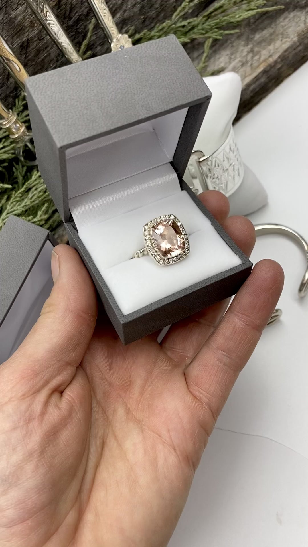 
                  
                    Load and play video in Gallery viewer, Morganite Ring
                  
                