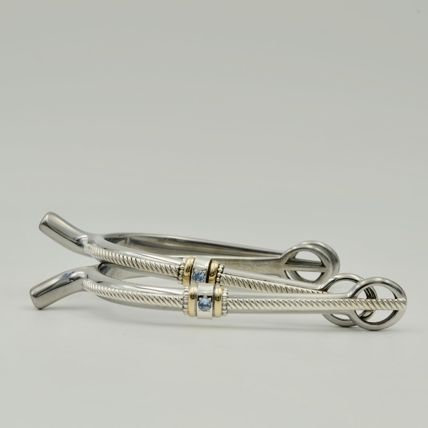 
                  
                    English Spur With Silver Band with Silver Corded Detail
                  
                