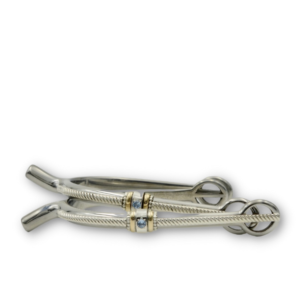 
                  
                    English Spur With Silver Band with Silver Corded Detail
                  
                